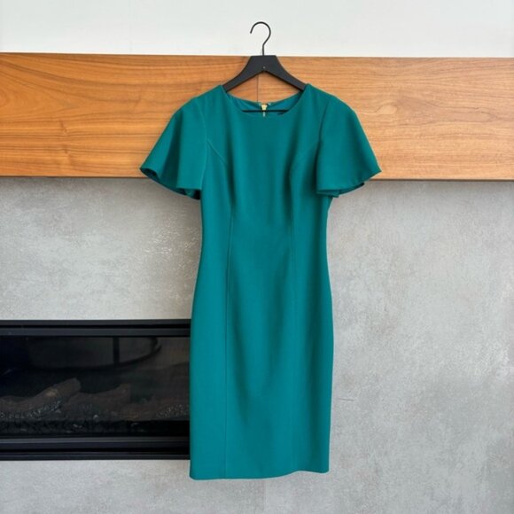 BADGLEY MISCHKA Flutter Sleeve Sheath Dress, Size 4 - Picture 1 of 12